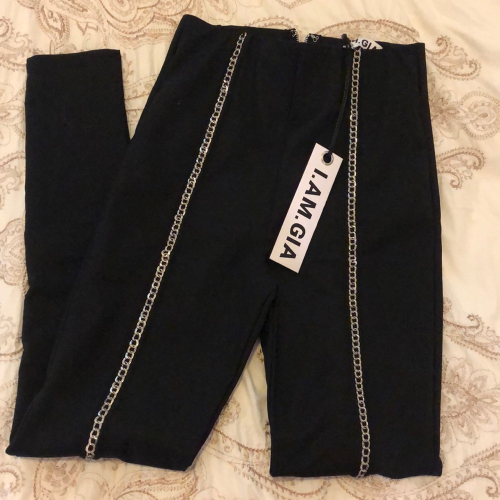 black i.am.gia. pants with chain detail